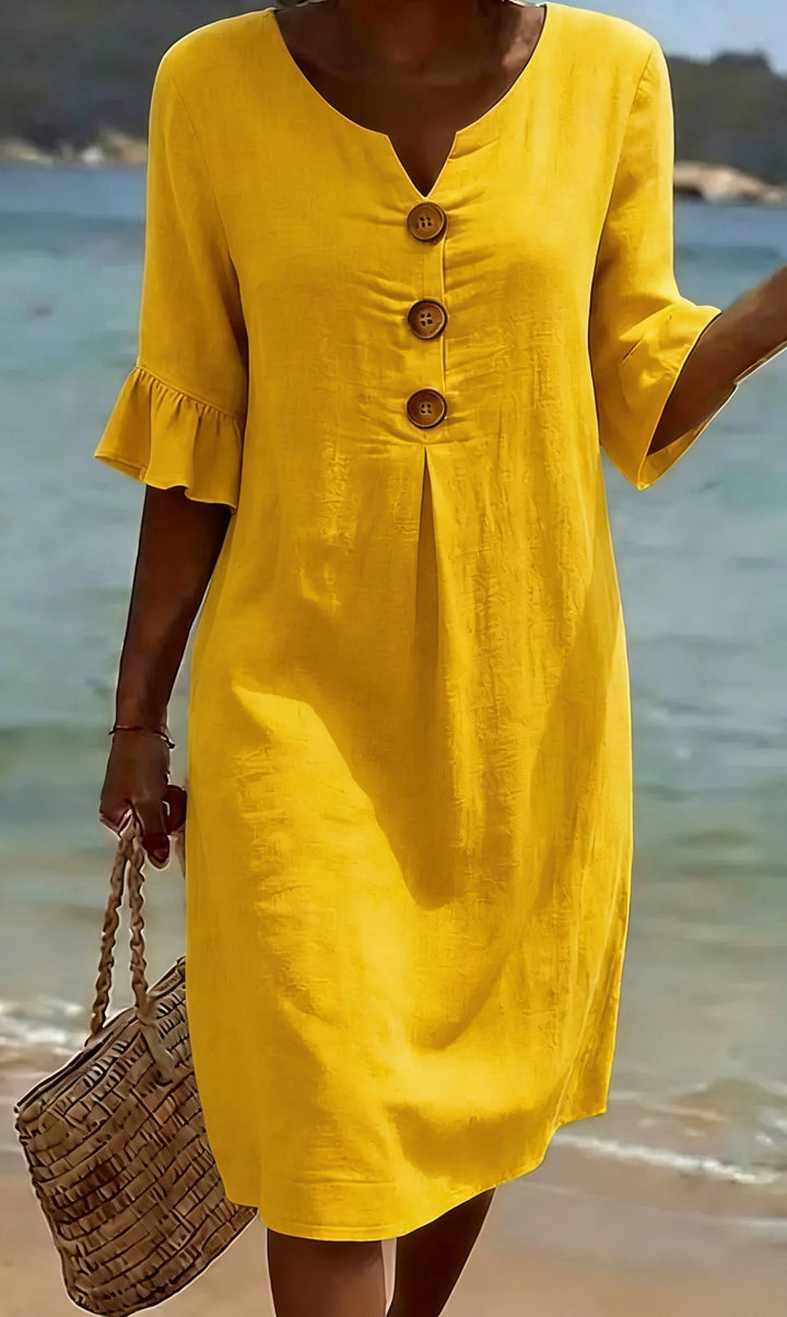 SIENNA | Women’s Everyday Floral Print Cotton & Linen Dress