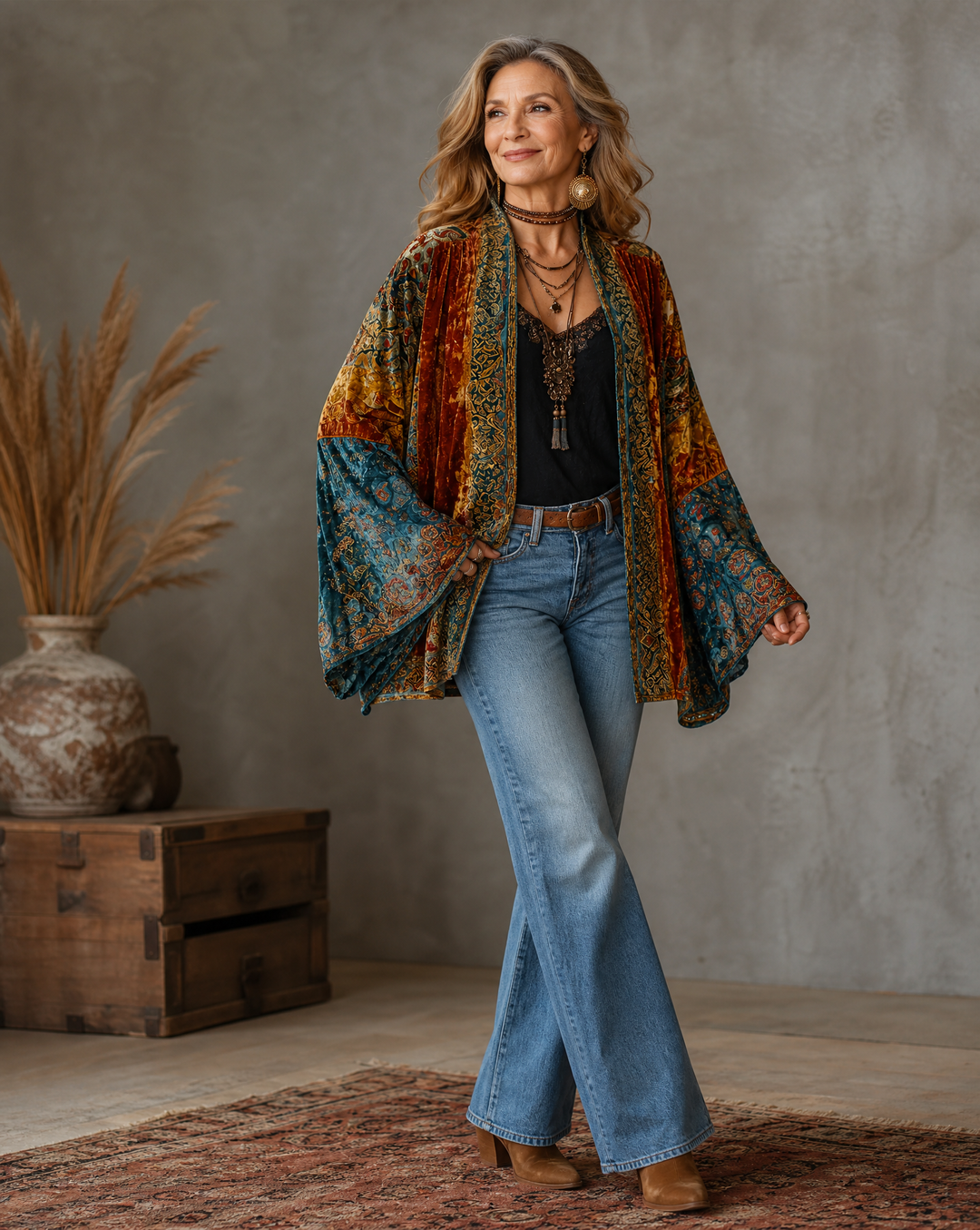 Kerrie - Premium Velvet-Touch Bohemian Kimono