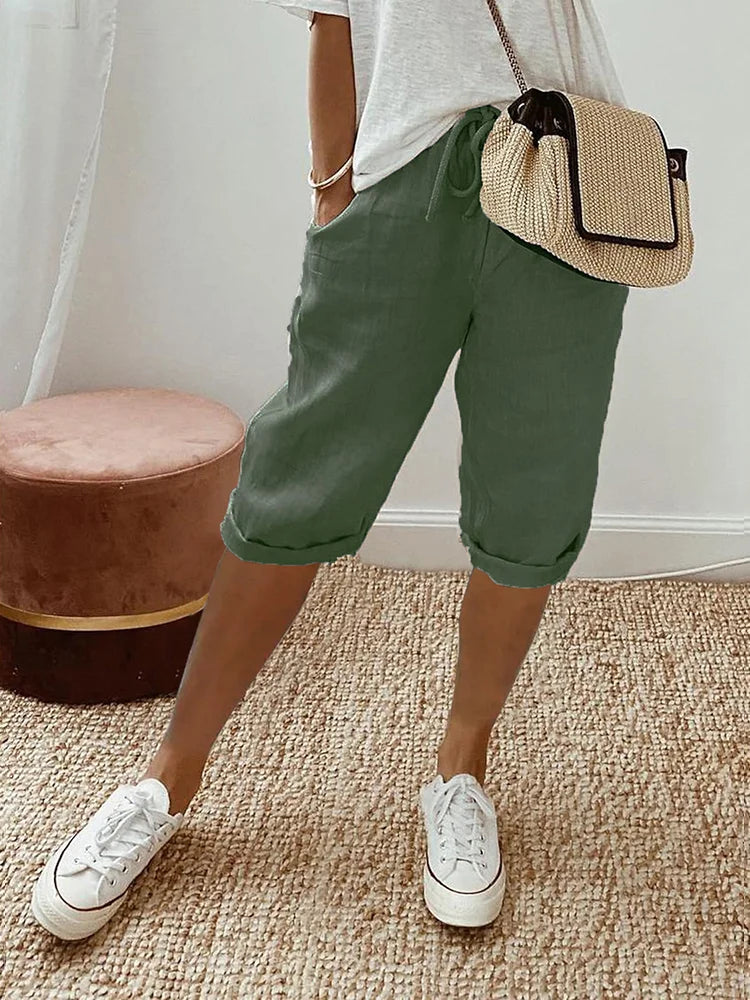 Laluna® | Cotton Linen Relaxed Shorts