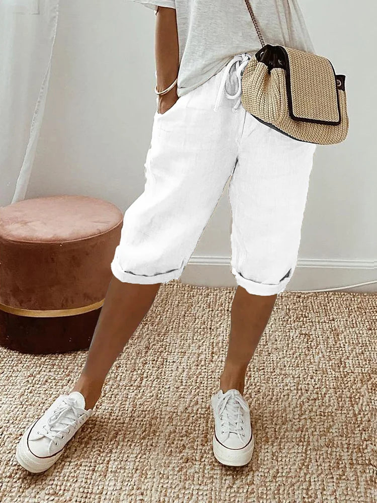 Laluna® | Cotton Linen Relaxed Shorts