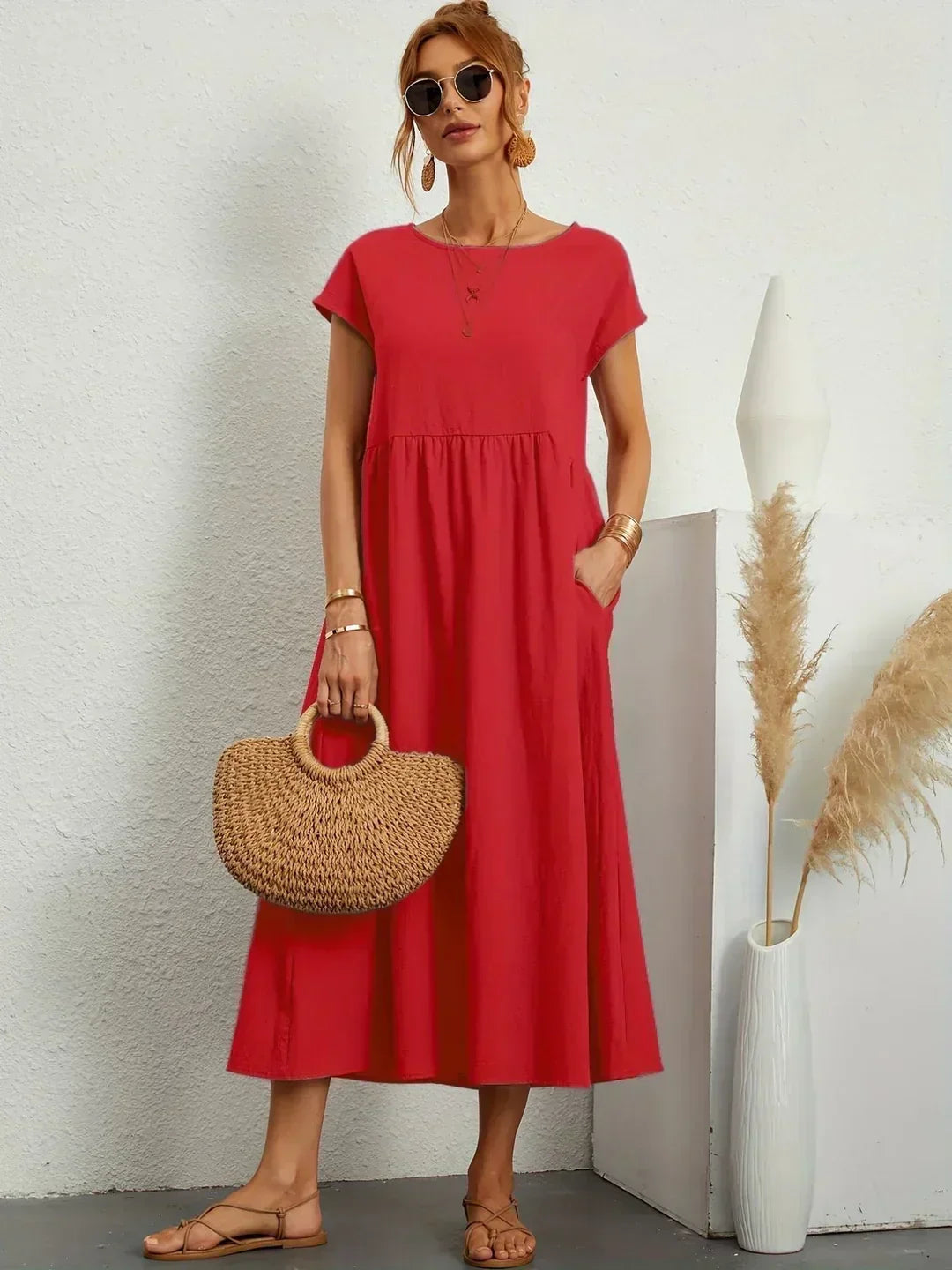 GABRIELLE™ — A Flowing Midi Dress with Timeless Elegance