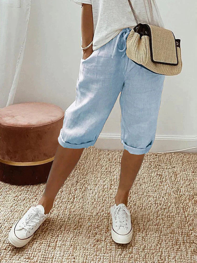 Laluna® | Cotton Linen Relaxed Shorts